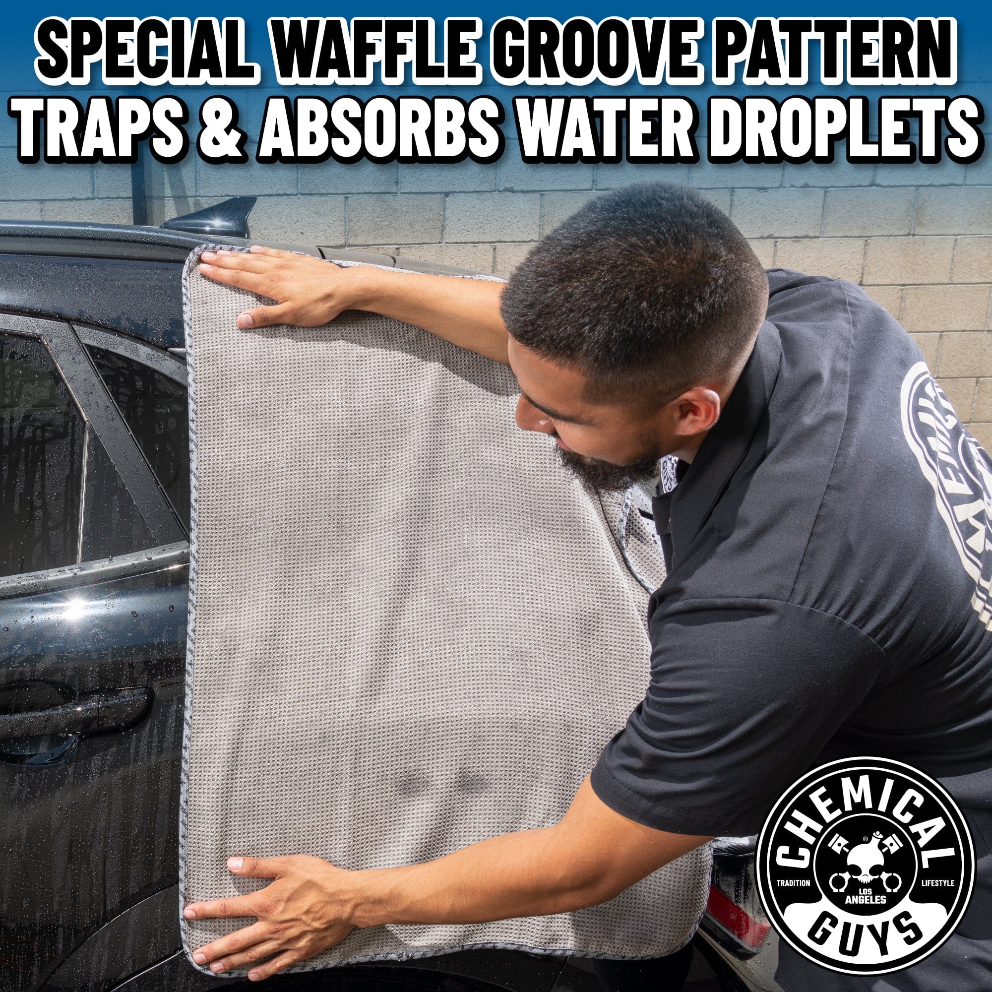 Waffle Weave Gray Matter Microfiber Drying Towel 7 Waffle Weave Gray Matter Microfiber Drying Towel