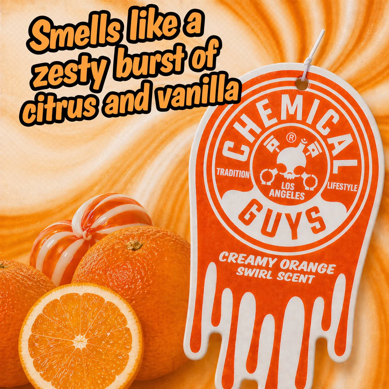 Creamy Orange Swirl Hanging Air Freshener 2 Creamy Orange Swirl Hanging Air Freshener