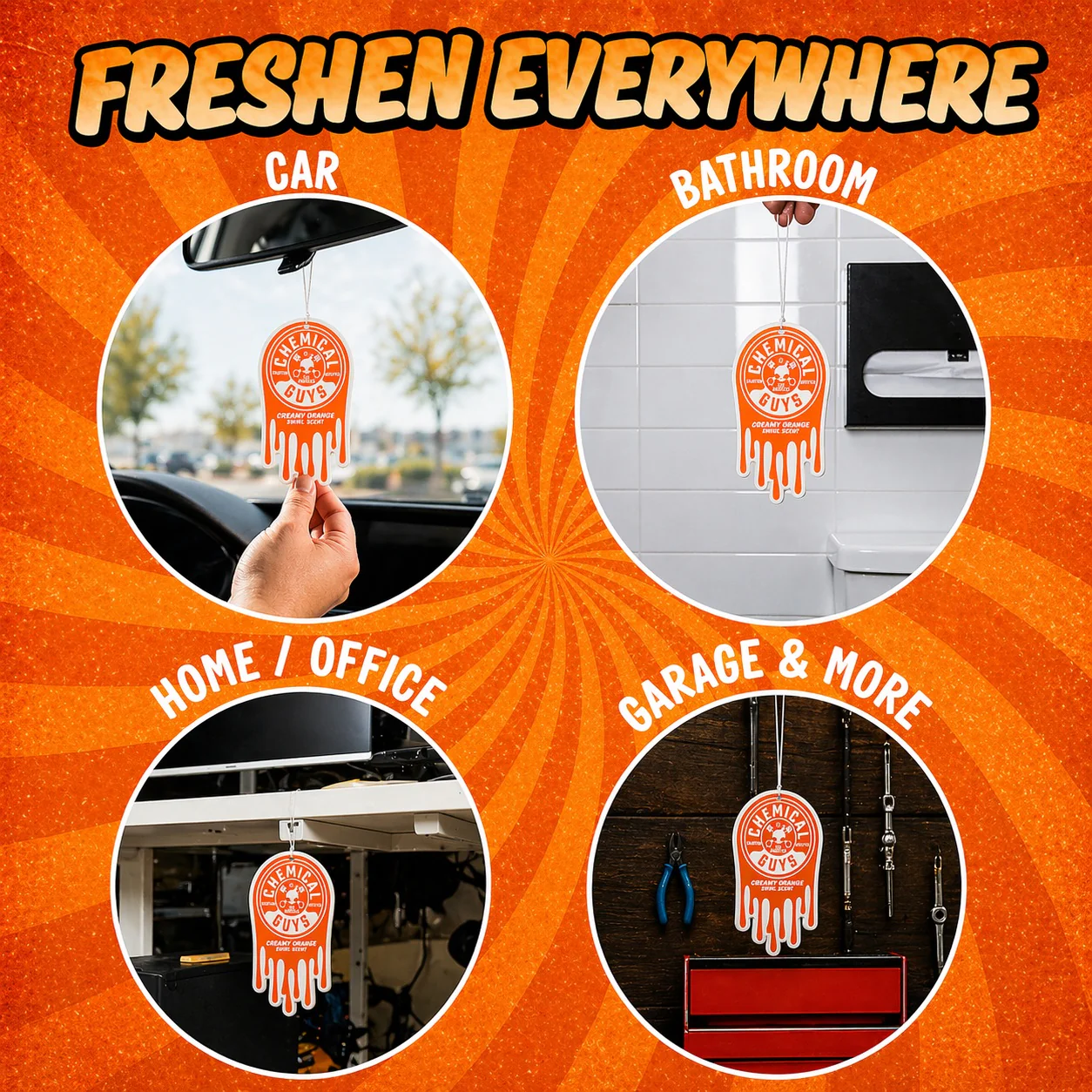 Creamy Orange Swirl Hanging Air Freshener 3 Creamy Orange Swirl Hanging Air Freshener