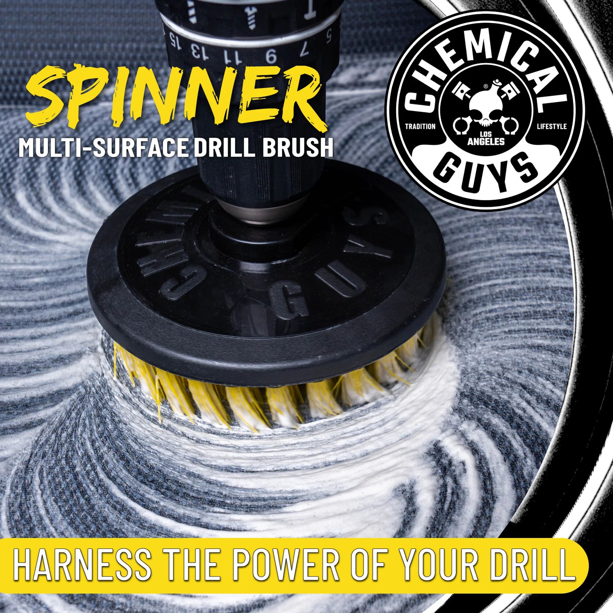 Chemical Guys Spinner Carpet Drill Brush, Medium Duty 2 Chemical Guys Spinner Carpet Drill Brush, Medium Duty