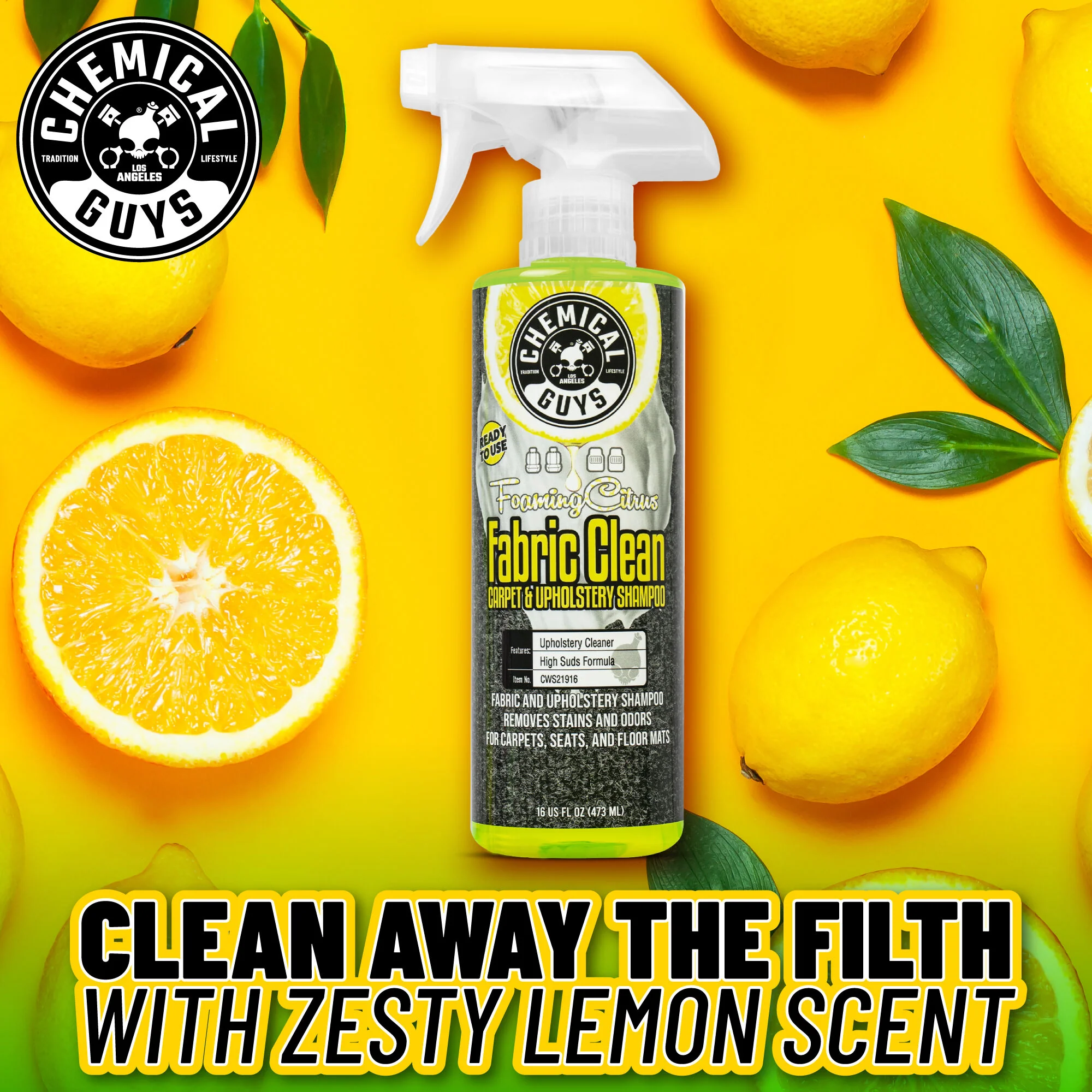 Foaming Citrus Fabric Clean Carpet & Upholstery Shampoo 6 Foaming Citrus Fabric Clean Carpet & Upholstery Shampoo