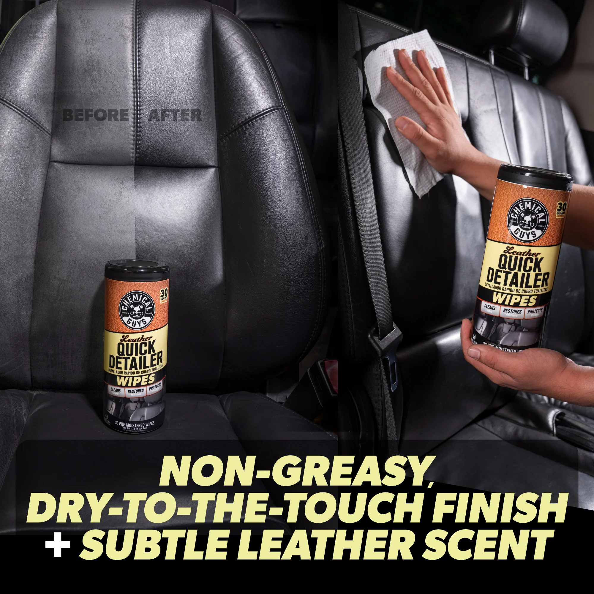 Leather Quick Detailer Wipes 3-Pack Kit 4 Leather Quick Detailer Wipes 3-Pack Kit