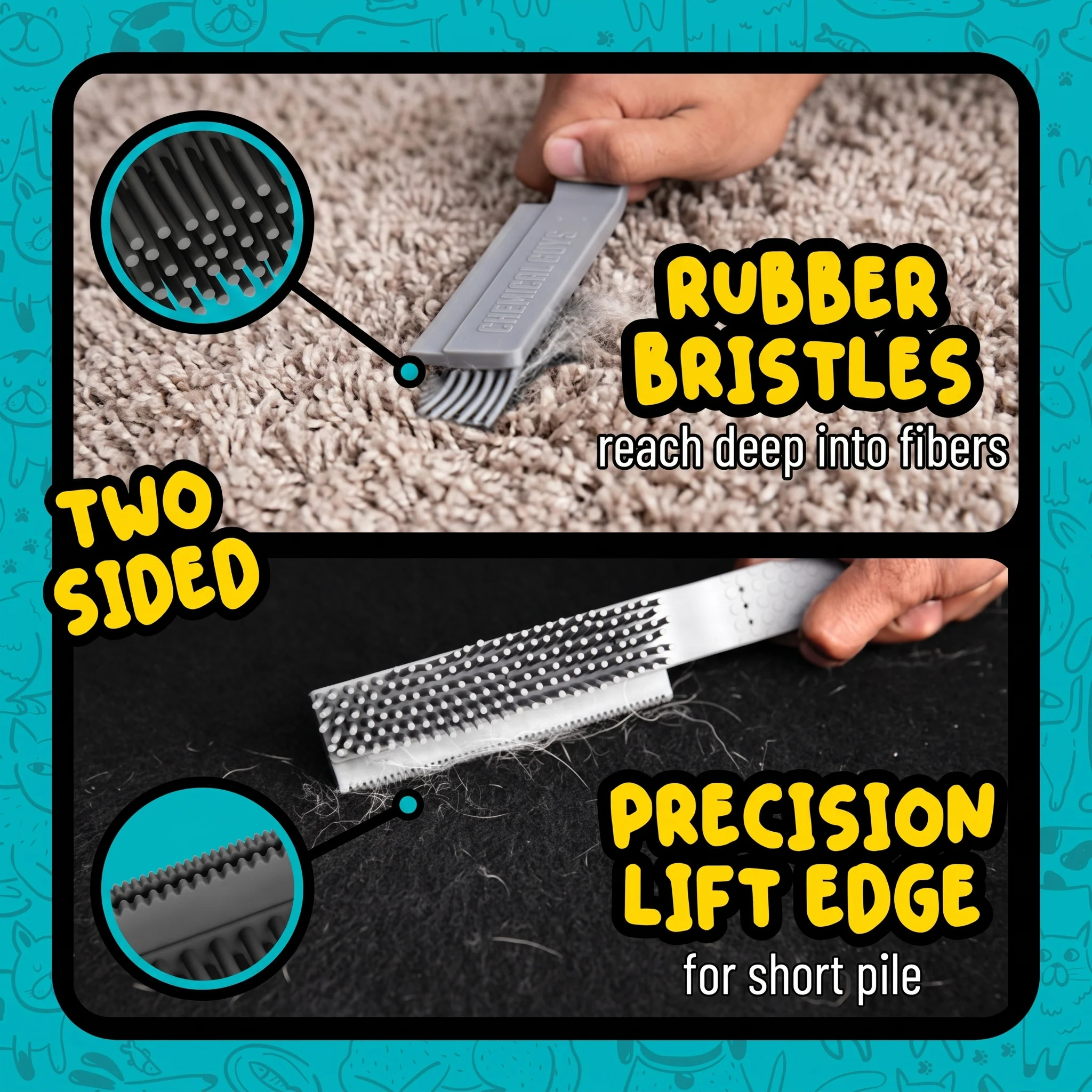 Grubbie Professional Grade Pet Hair Removal Brush 3 Grubbie Professional Grade Pet Hair Removal Brush